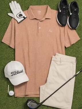 Rhoback NWOT Burnt Orange TEXAS 1/4 Button Golf Polo Shirt. Mens XXL